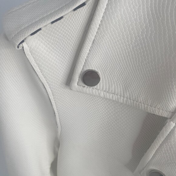 NWOT ZARA Faux PEARL LEATHER MOTO JACKET - Picture 5 of 7